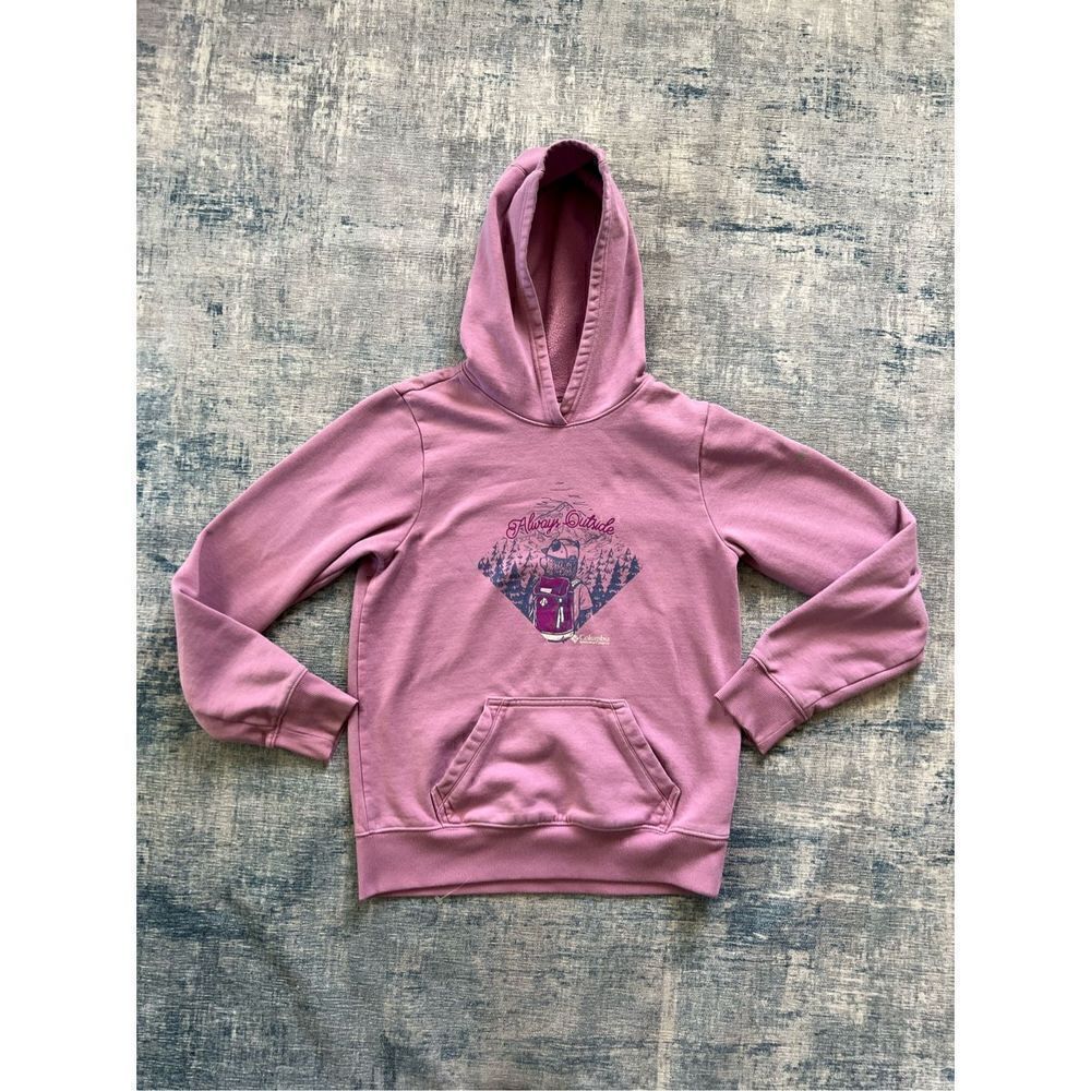 Columbia Lavender Always Outside Hiking Hoodie Sweatshirt Girls Large 14 - 16